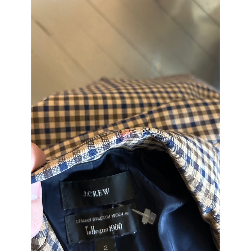 J.Crew Boyfriend Blazer Italian Stretch Wool Tollegno 1900 Plaid AQ232 Size 2 - Picture 7 of 7